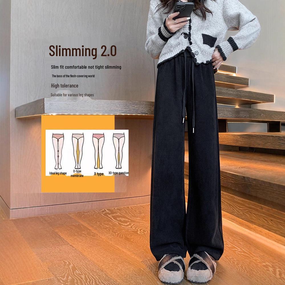 2026 Damen Gemütliche Samt-Hose mit weitem Bein - Winter/Frühling Gerades Bein Design