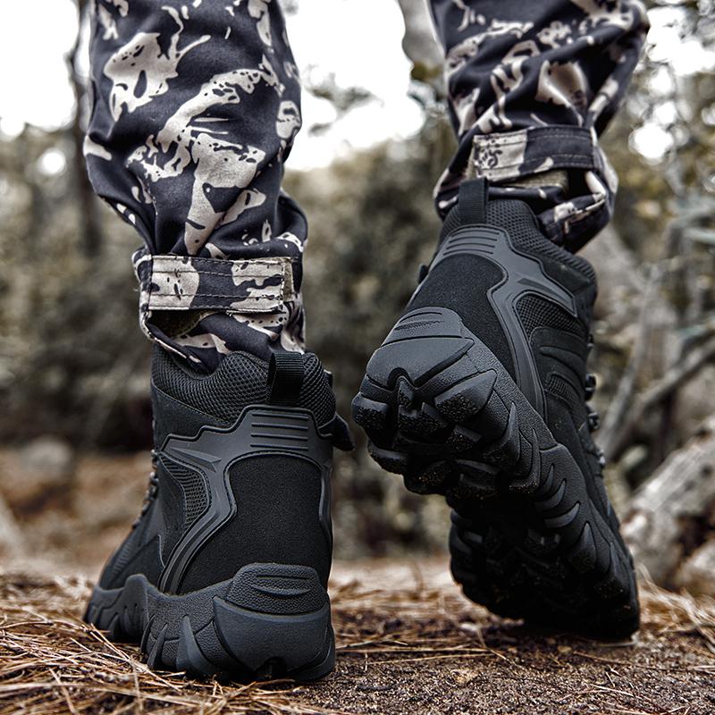 Fashion Outdoor Leather Hiking Shoes Fashion Men's Motorcycle Boots Male Comfortable High Top Walking Shoe All-match Male Basic Boots