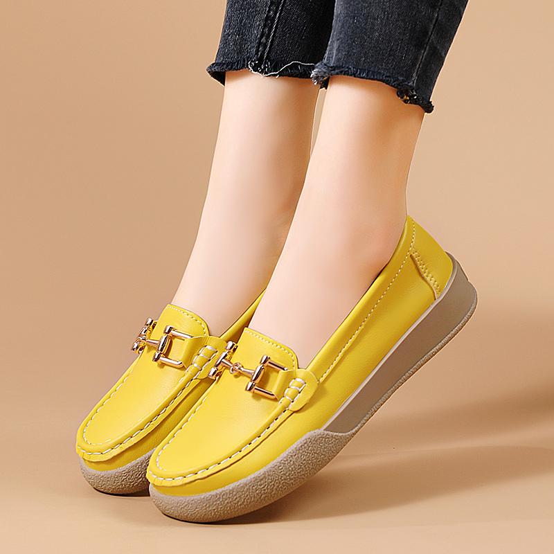 New Spring Fashion Loafers Women's Slip-on Soft-soled Moccasins Flats Shoes British Style Casual Non-slip Round Toe Nurse Shoes
