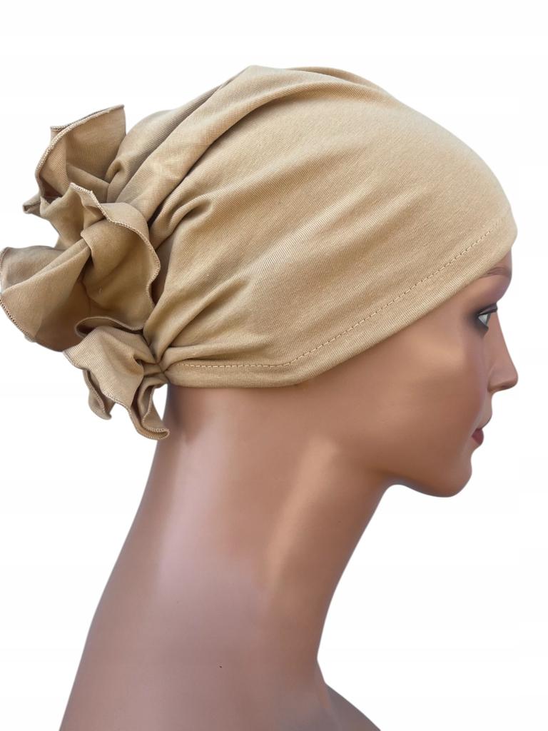 Luba Camel Turban Fashionable Ruffled Cap Without Pattern Even After Chemotherapy