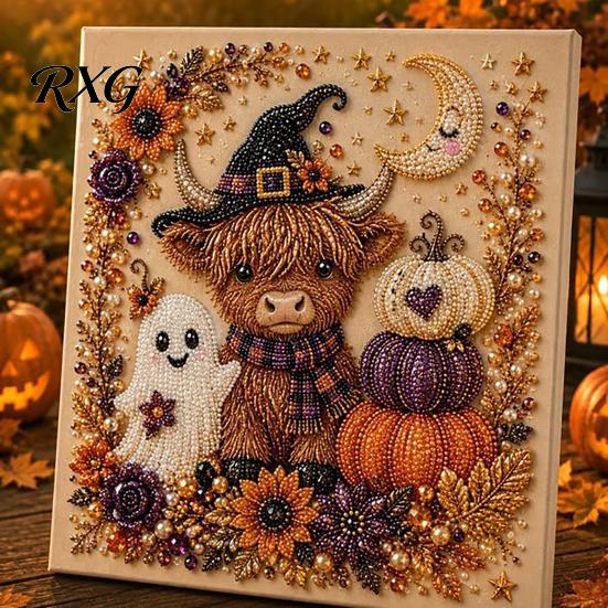 Quirky Halloween Art Projects Ghost Faux Pearl DIY Kit, Spooky 3D Bead Festive Kit Painting Crafts, Gothic Wall for Adults Beginners Creative