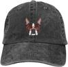 Denim-Kappe, Boston Terrier-Hund, Baseball-Dad-Cap, klassisch gewaschen, 100 % Baumwolle, verstellbar, lässig, Sport, für Unisex, Damen, Mütze