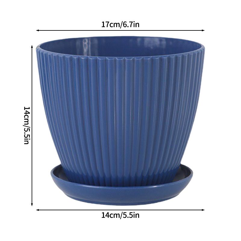 Plastic Flowerpot Indoor Outdoor Planter Flower Pots for Plants with Tray Home Decoration Potted Plant Holder Gardening Supplies