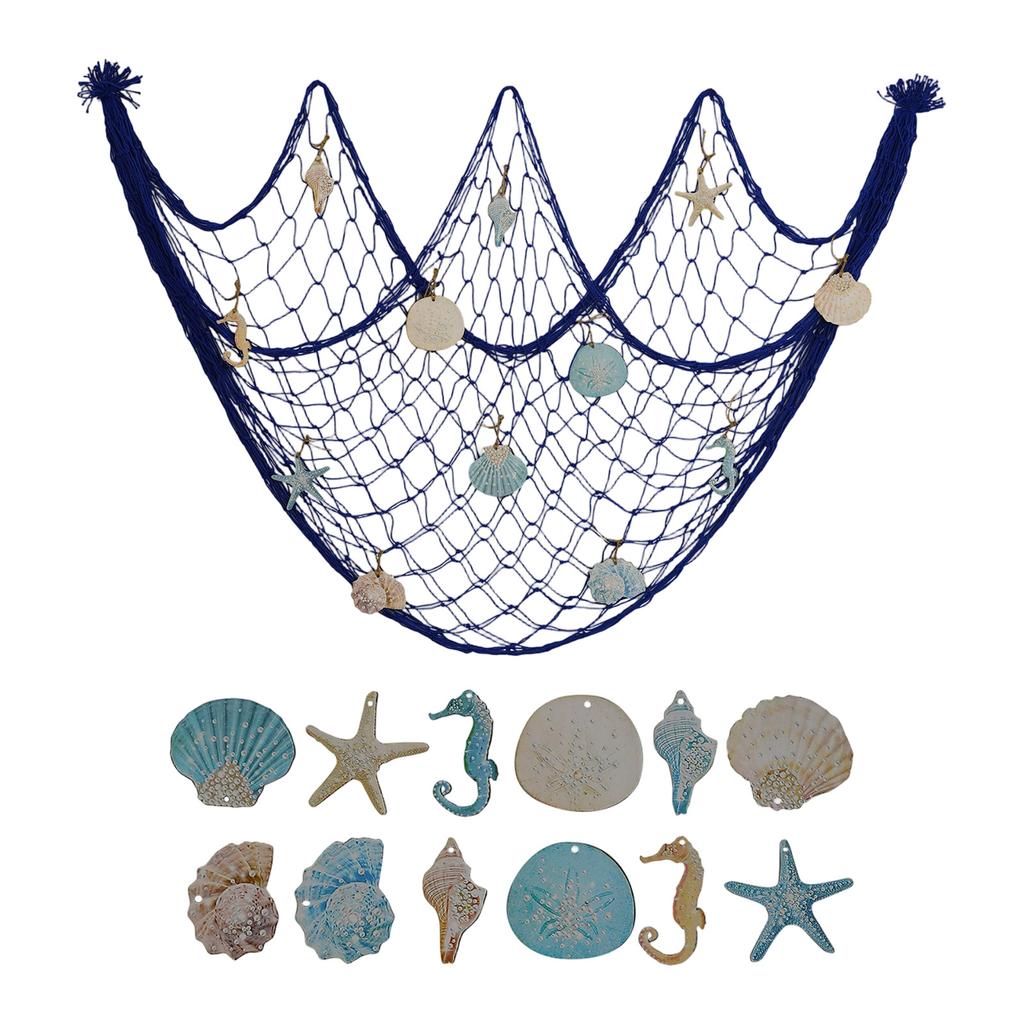 Natural Wall Decor with Colorful Shells 0 Natural - Theme Mediterranean