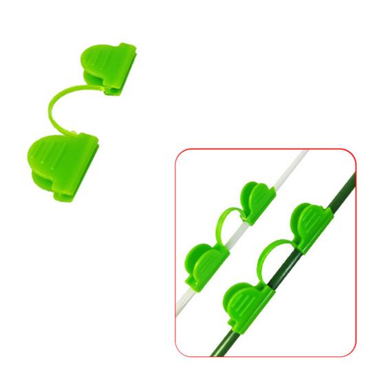 50 Pcs Greenhouse Arch Frame Clips Double Head Plastic Clips Heating Press Film Clamps for Greenhouse Film Arch Tubes