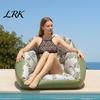 Inflatable Pool Float Lounge Chair for Adults, Water Sofa with Cup Holder Holder, Folding Blow-Up Floating Seat, Summer Beach Swimming Accessories