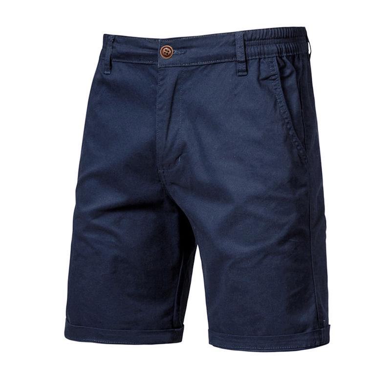 European and American Men's Cotton Slim Fit Shorts in Solid Colors for Summer Casual Wear