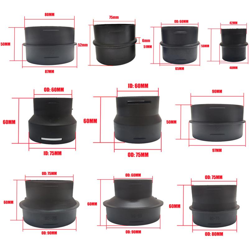 42/60/75/80/90mm Car Heater Ducting Reducer Hose Tube Connector Pipe Joiner Connector For Webasto For Diesel Parking Heater
