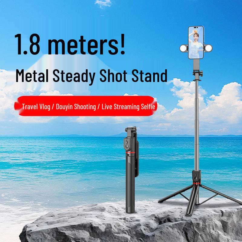 Bluetooth Selfie Stick & Tripod with Fill Light for Live Streaming and Photography