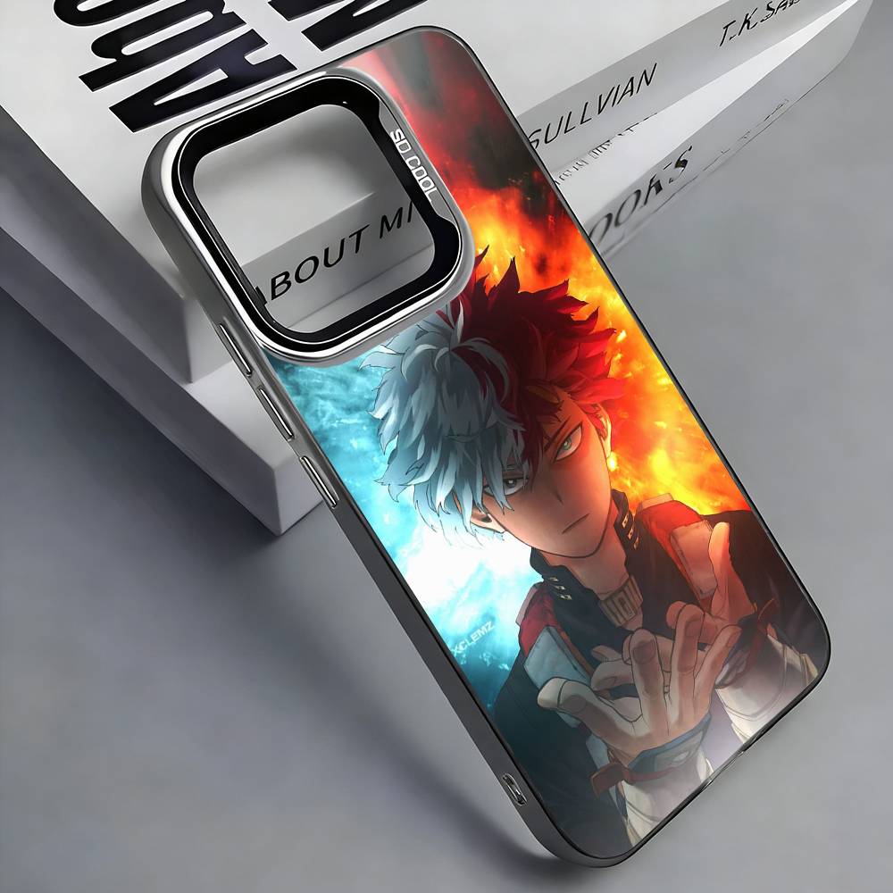 S-Shoto T-Todoroki M-MHA Colorful Silver Back Phone Case For IPhone 17 16 15 14 13 12 11 Plus Pro Max Plus