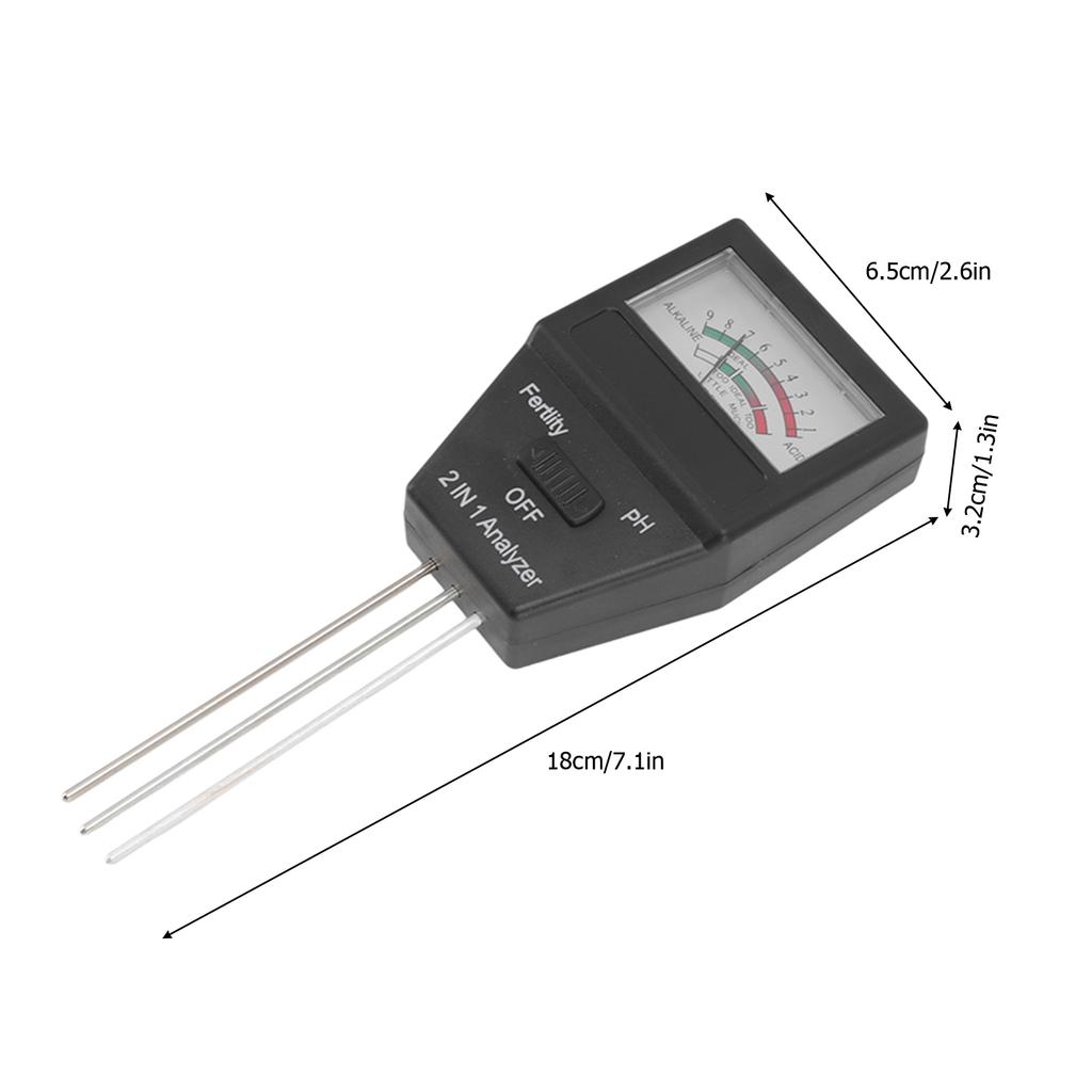 Soil Tester, 2 in 1 Soil pH and Fertility Analyzer with No Battery Needed, for Indoor Outdoor Garden Farm Lawn Potted Plant Care