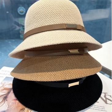 New summer fisherman's hat children's belt metal label breathable sun hat sun protection sun hat beach versatile basin hat