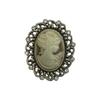Elegant Rhinestone Woman Head Brooch, Electroplated Alloy, Retro Corsage for Women's Fashion Accessories
