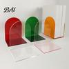 Stationery Gift for Students 1 Pair Acrylic Bookends, Clear Book Ends Holders Shelves, Decorative Arch Desktop Stand School Stopper, Bookshelf