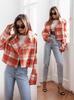 Autumn Plaid Woolen Lapel Jacket - British Style Cropped Design