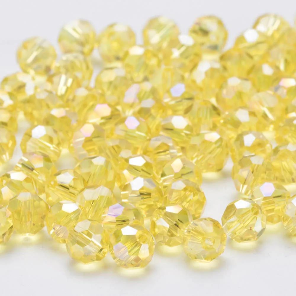 3 4 6 8mm AB color Round Crystal Beads Faceted Transparent Glass Bead Loose Spacer Bead for Jewerly Making DIY Bracelet Necklace