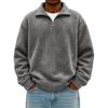 Men's Fashion Casual Half-zipper Solid Color Distressed Sweatshirt Men's Casual Loose Long-sleeved Lapel Sweatshirt