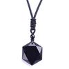 Lucky Love Obsidian Necklace Amulet Pendants Stone Necklace Hexagram Pendant  Jewelry Gift