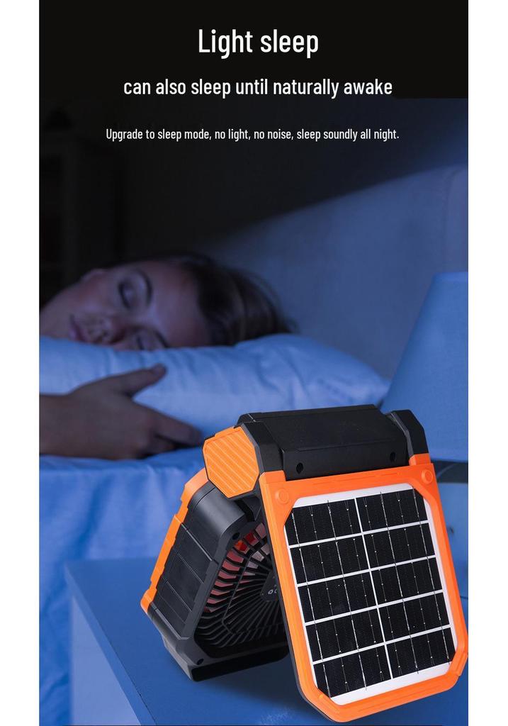 Portable Solar USB Camping Fan with Large Capacity for Outdoor and Night Fishing