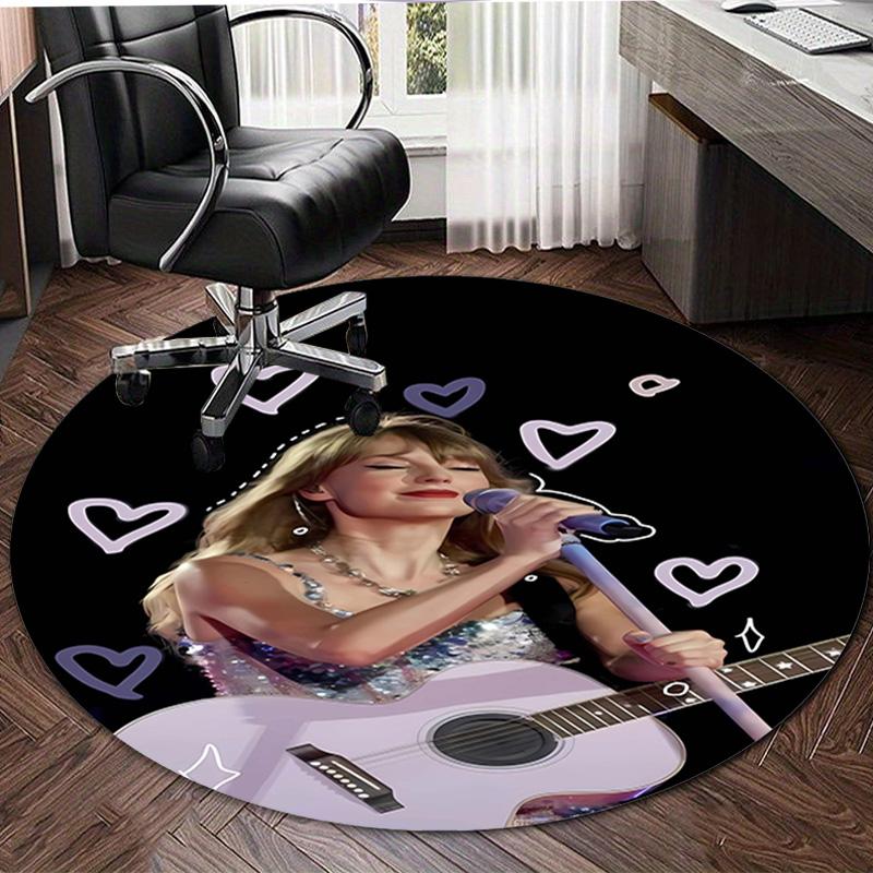 1pc Taylor Swift2 Design Printed Area Round Carpet for Bedroom Living Room Home Decor Rugs Mat Non Slip Mat Rug for Bedside
