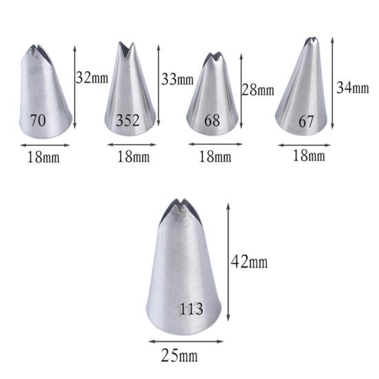 5ks Listové trysky Tvar krému Poleva Trubka Domácí dort DIY pečení Zdobení