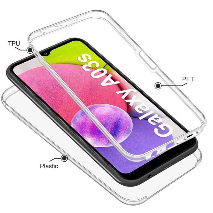 Coque - Phonillico - Samsung A03S - 360 Intégrale - Transparent - Souple