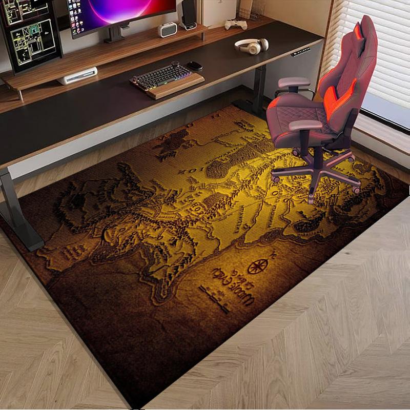 Middle-earth Map Adventure The Lord Carpet, Chair Rug,Rug for Office Bedroom Living Rooms, Doormat Decor Fan Gift Christmas Gift
