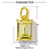 Luxurious purple Olive-green Droplet square Brass Zirconia DIY Pendant Exquisite Accessory Jewelry Charms for  Bracelet Necklace