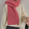 Cachecol Tricotado de Cor Sólida para Mulheres Cachecóis Quentes de Inverno Moda Versátil Xale Espessado Envoltórios Cachecol de Caxemira Macio Aquecedor de Pescoço