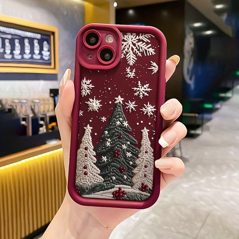 Colorful Christmas tree pattern phone case for iPhone 17 16 15 14 13 12 11 Pro/ Max /Plus anti-fall and shockproof rear cover