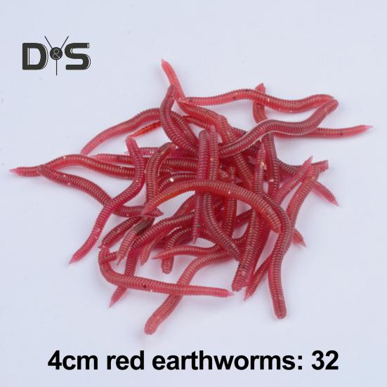 Weiche Angelköder-Set, leuchtende Farben, realistisch aussehende Mini-Künstliche Würmer, Angelköder mit Aufbewahrungskoffer