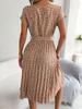 Women's Casual Short-sleeved Floral Pleated Dress