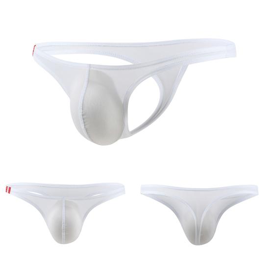 Men Briefs T Shape Thin High Elasticity Solid Color U Convex Pouch Male