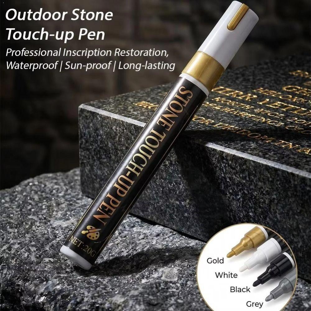 3mm Tip Stone Repair Pen Waterproof Large Capacity Memorial Inscription Pen Permanent Granite Marker Pen Cemetery Maintenance