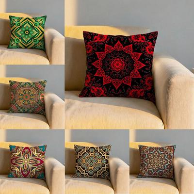 Bohemian Ethnic Decorative Cushion Cover Soft Reversible Durable Pillow Cover MultiScene Use for Home Car Daily Comfort