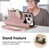 Zipper Wrist Strap Leather Wallet with Card Slot Phone Case for IPhone 17 Air 16 16E 15 14 13 12 Pro Max Plus Protective Cover