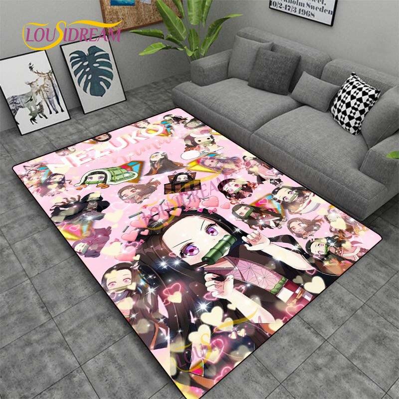 Demon Slayer Japan Cartoon Rug Kitchen Mat Bedroom Door Rug Living Room Carpet Children Game Soft Mat