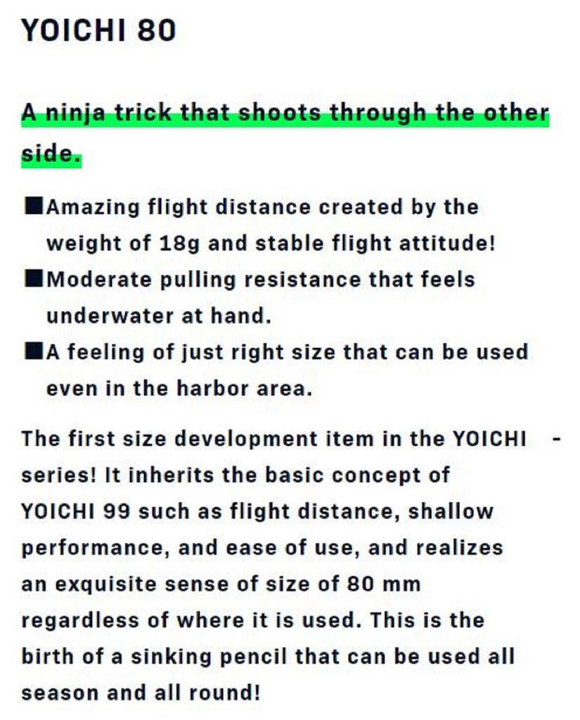 Ima Yoichi 80 Sinking Lure X5133 (9426)