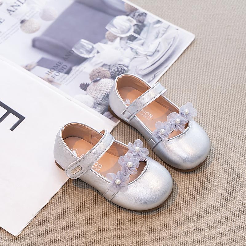 Girls princess shoes 2025 new summer baby girl white small leather shoes with skirt soft sole children's single shoes spring and summer