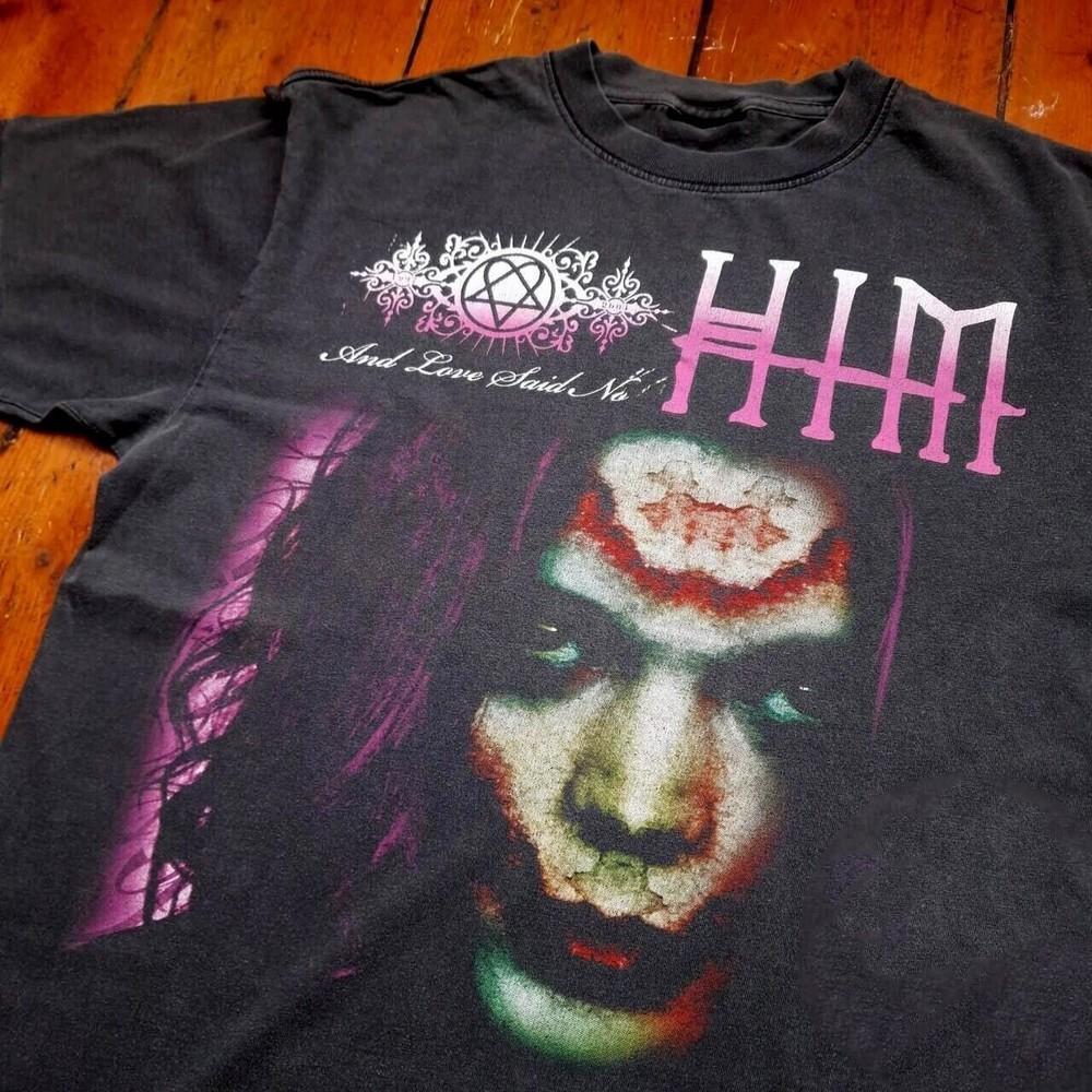 Винтажная черная футболка группы HIM с изображением концерта Хлопок Унисекс Все размеры CO406 Унисекс Футболка XXL