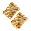 Geometric Gold and Silver Tone Studs Earrings for Women Fashion Vintage Texture Ear Accessories Lightweight Jewelry