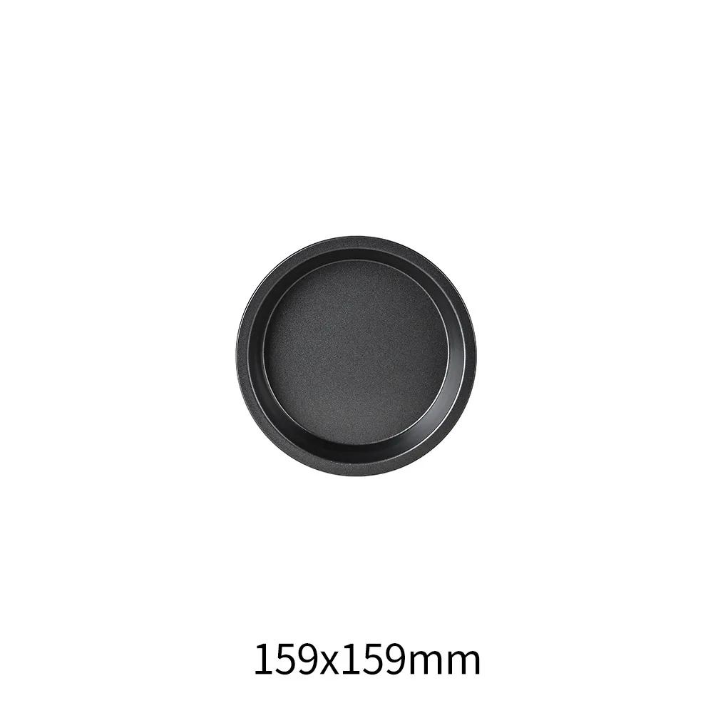 Black Non-Stick Pizza Pan Carbon Steel Pizza Oven Tray Pan Round Pizza Plate Heat-resistant Roasting Tin Baking Tools