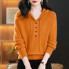 Autumn Hooded Women's Knitted Loose Tops, Women's Commuter Hooded Sweaters, All-match Hoodies