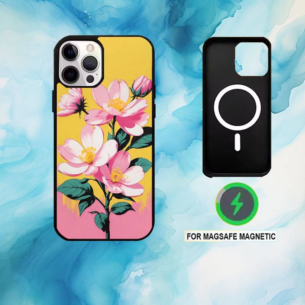 

European-Style Floral Phone Case For iPhone17,16,15,14,13,12,11 Plus,Pro Max Magnetic For Magsafe Wireless Charging iPhone16PROMAX