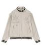 EASY NO EASY Embroidered Track Zip-Up Knit - Ivory