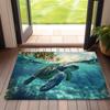 Large Tropical Sea Turtle Underwater Mat Rug Home Decor Door Entrance Carpet Ocean Beach Wildlife Waterproof Flooring Accent Art
