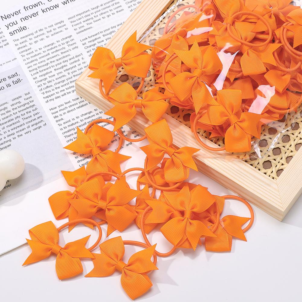 20Pcs/lot Girls Ribbon Hair Bows Rubber Band Kids Lovely Cheer Bowknot Hairband Boutique Children Headband headdress BABY BOWS