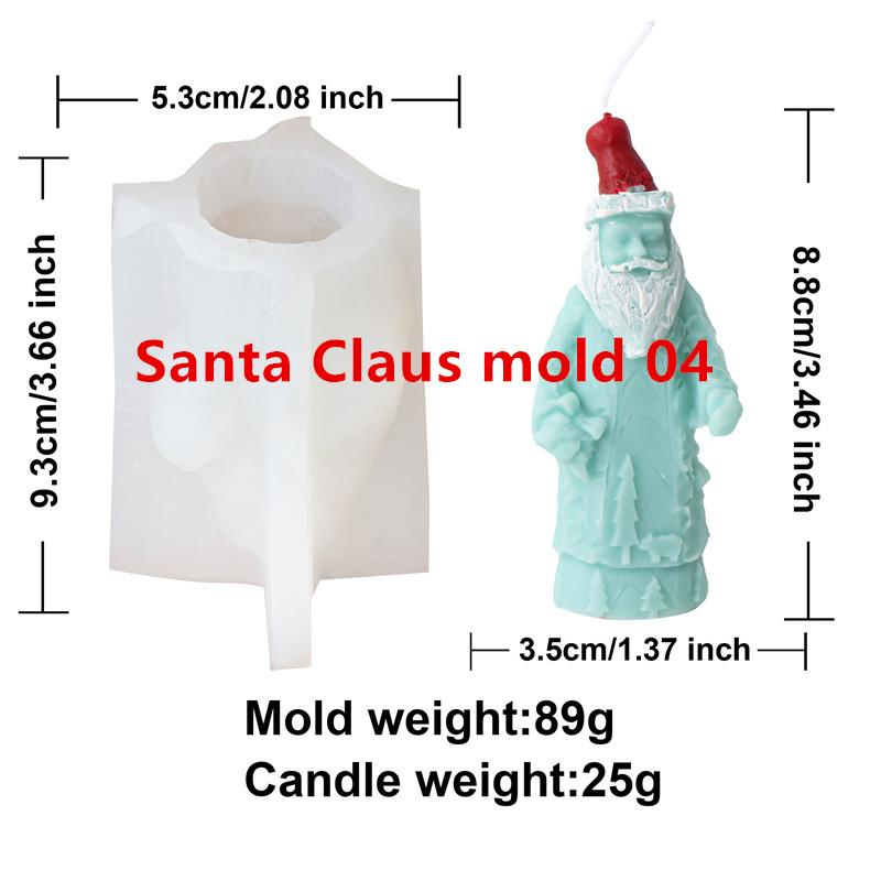 3D Santa Claus Snowman Silicone Candle Mold DIY Creative Christmas Decoration Handmade Home Decoration  Crafts