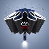 Car Sticker Car Reverse Folding Umbrella LED Flashlight Reflective Stripe Umbrella For Camry Chr Corolla Rav4 Yaris Prius