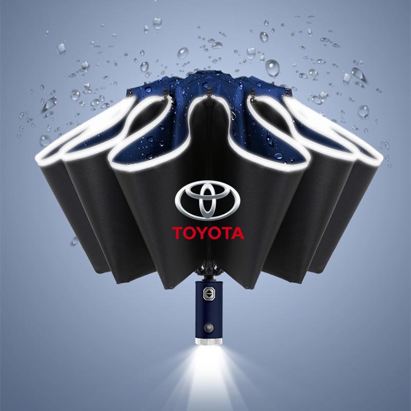 

Car Sticker Fully Automatic Umbrella Folding Rain Men Women Business Umbrella For toyota camry chr corolla rav4 yaris prius синій